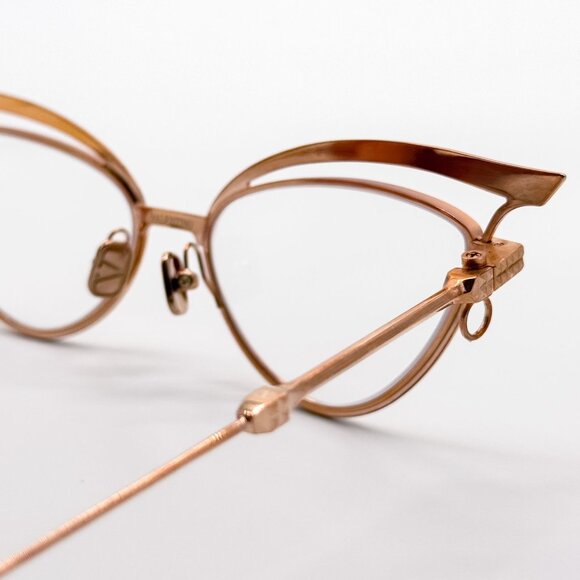 NEW VALENTINO GLASSLINER VLX-118F EYEGLASSES CAT EYE GOLD EYEWEAR WITH CHAIN - Picture 8 of 9
